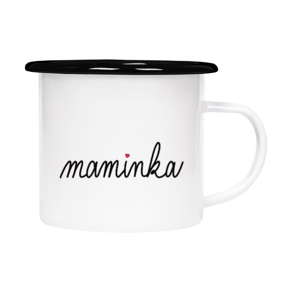 Plecháček - smaltový lem s potiskem Maminka